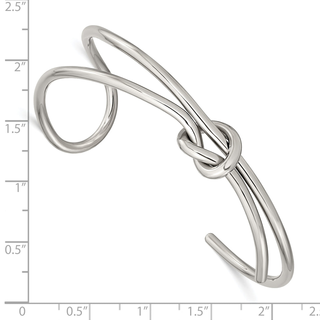 Stainless Steel Polished Knot Cuff Bangle Bracelet for Women