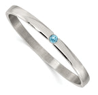 Stainless Steel Polished with Blue Preciosa Crystal 6mm Hinged Bangle Bracelet for Women