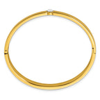 Stainless Steel Polished Yellow IP-plated Preciosa Crystal 6mm Hinged Bangle Bracelet for Women