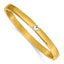 Stainless Steel Polished Yellow IP-plated Preciosa Crystal 6mm Hinged Bangle Bracelet for Women