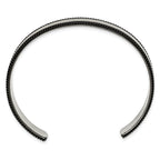 Stainless Steel Brushed Polished and Hammered Black IP-plated Wire Edge Cuff Bangle Bracelet