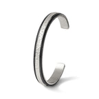 Stainless Steel Brushed Polished and Hammered Black IP-plated Wire Edge Cuff Bangle Bracelet