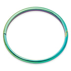 Stainless Steel Polished Rainbow IP-plated 4mm Hinged Bangle Bracelet for Women
