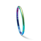 Stainless Steel Polished Rainbow IP-plated 4mm Hinged Bangle Bracelet for Women