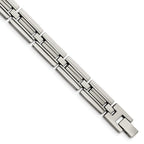 Stainless Steel Brushed and Polished Link Bracelet for Men