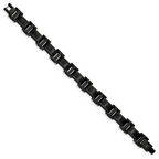 Stainless Steel Brushed and Polished Black IP-plated Link Bracelet for Men
