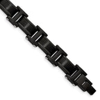 Stainless Steel Brushed and Polished Black IP-plated Link Bracelet for Men