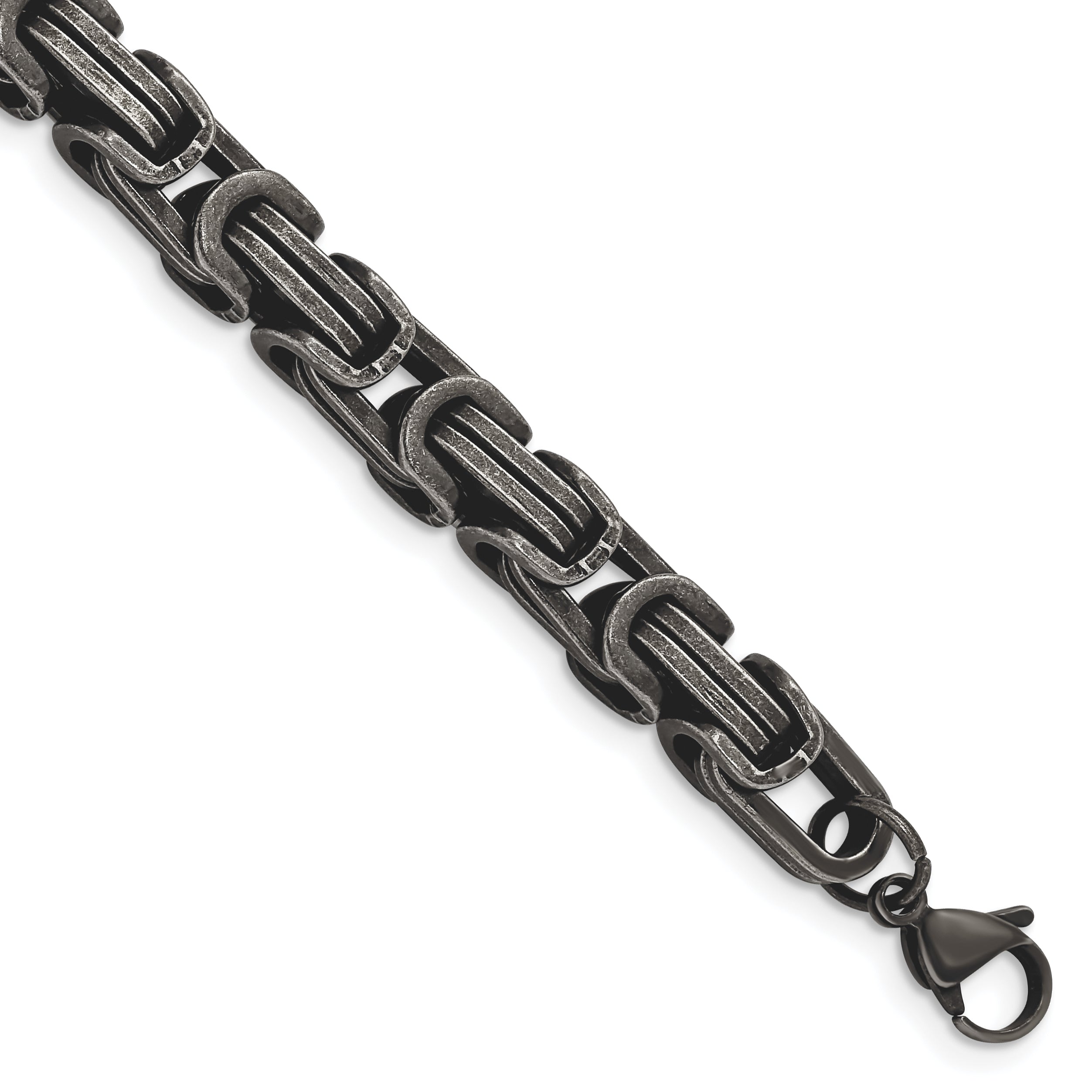 Stainless Steel Antiqued White Bronze Plated 8.5mm Bracelet for Men