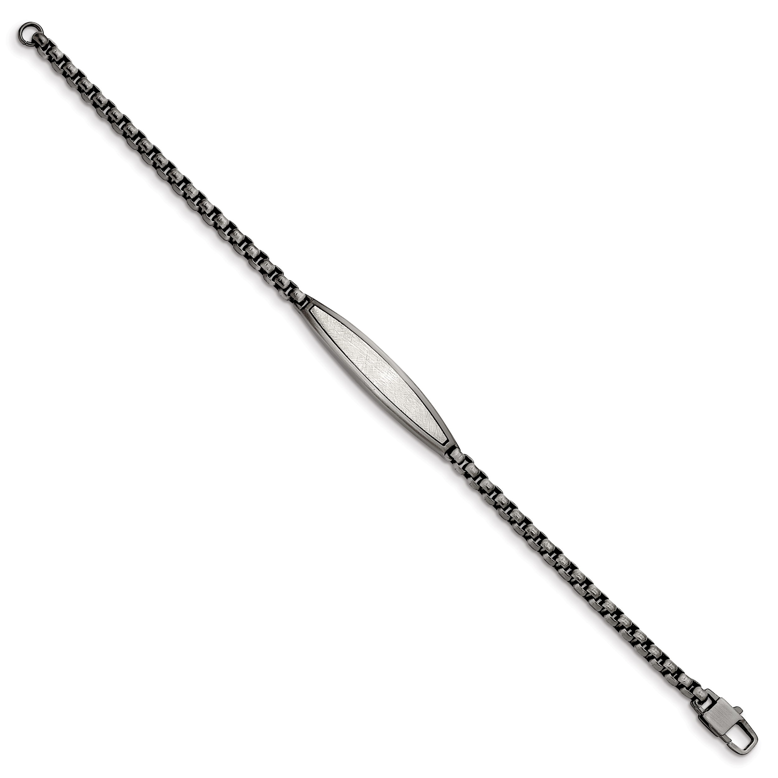 Stainless Steel Antiqued White Bronze Plated Scratch Finish ID Bracelet for Men Secondary image