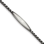 Stainless Steel Antiqued White Bronze Plated Scratch Finish ID Bracelet for Men