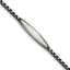 Stainless Steel Antiqued White Bronze Plated Scratch Finish ID Bracelet for Men