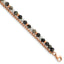 Stainless Steel Polished Rose IP-plated Box Chain and Picasso Jasper Beads Bracelet with Extension for Women