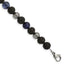 Stainless Steel Antiqued and Polished with Lava Stone and Sodalite Beads Bracelet with Extension