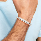 Stainless Steel Polished Heavy Wheat ID Bracelet for Men