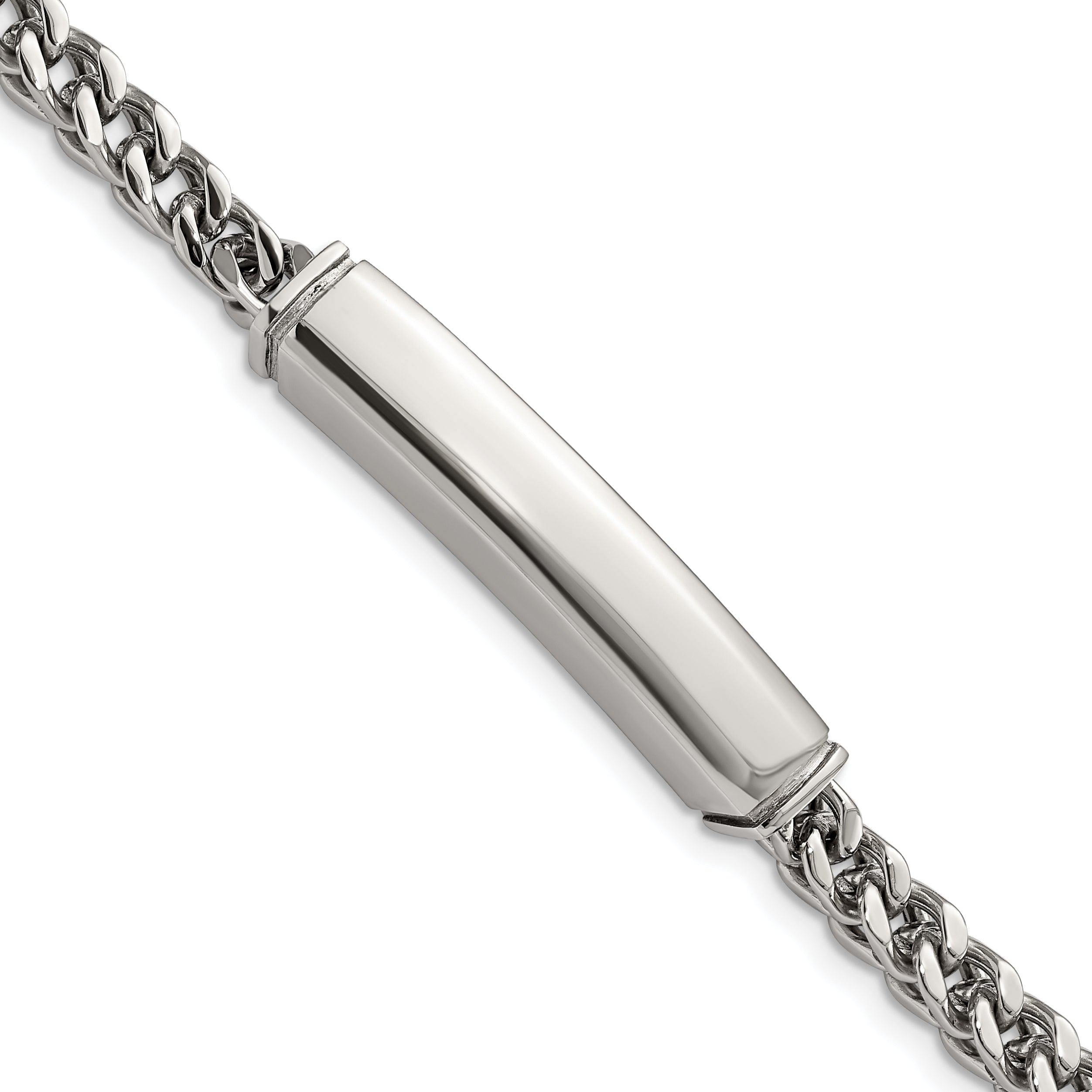 Stainless Steel Polished Heavy Wheat ID Bracelet for Men Main image