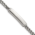 Stainless Steel Polished Heavy Wheat ID Bracelet for Men