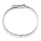 Stainless Steel Brushed and Polished Belt Hinged Bracelet for Women