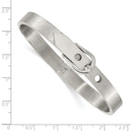 Stainless Steel Brushed and Polished Belt Hinged Bracelet for Women