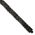 Stainless Steel Antiqued and Brushed Black IP-plated Link Bracelet for Men