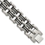 Black Rubber Inlay Link Bracelet in Stainless Steel, 21mm x 8.2" - Sophia Jewelers