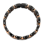 Carbon Fiber Inlay Link Bracelet in Stainless Steel, 15mm, 8.5 in - Sophia Jewelers