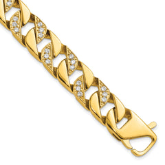 Chisel Stainless Steel Polished Yellow IP-plated with CZ 8.5 inch Curb Link Bracelet