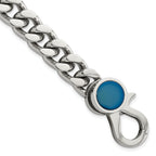 Stainless Steel Polished Blue IP-plated Curb Link Bracelet