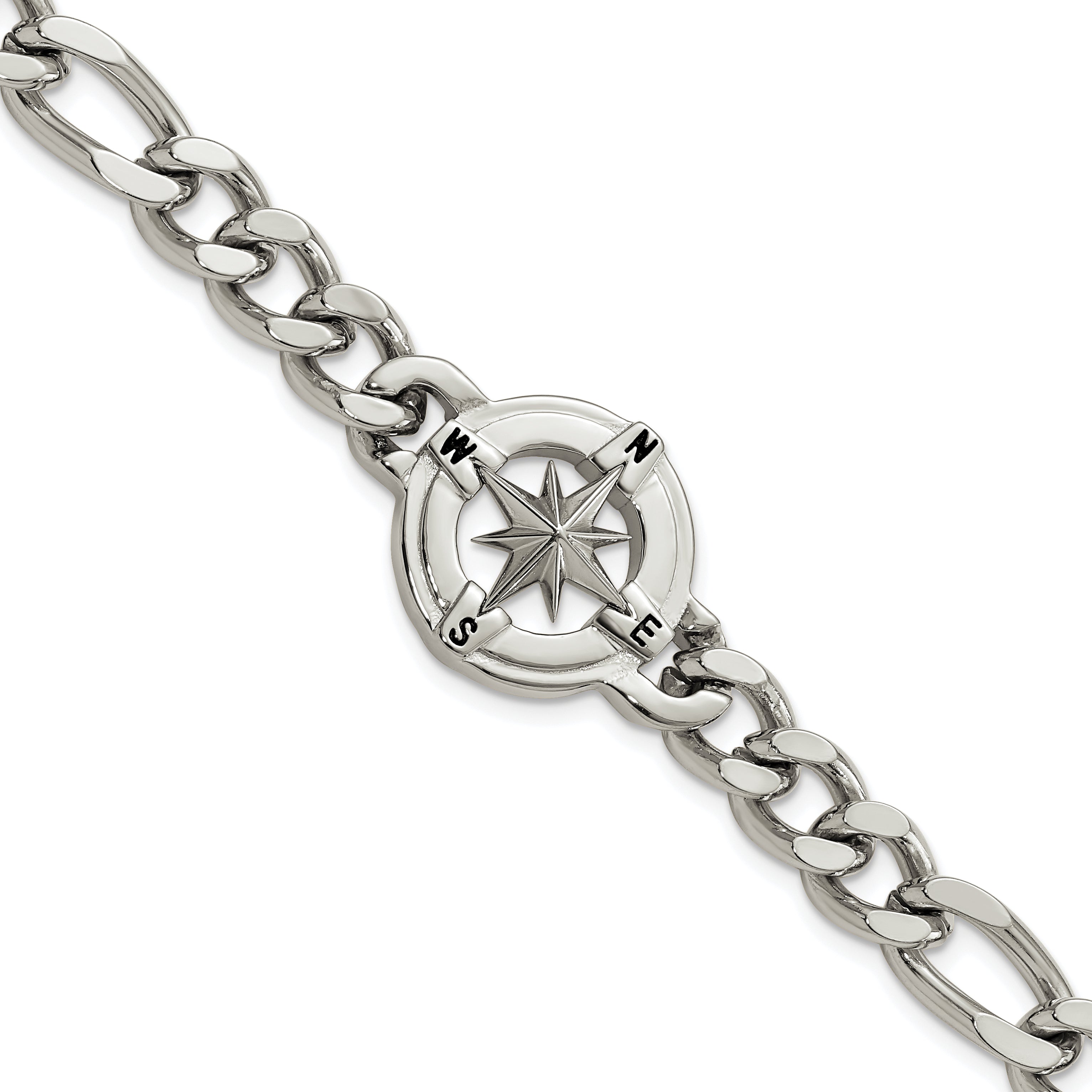 Chisel Stainless Steel Polished Compass 8.75 inch Bracelet Main image