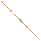Stainless Steel Polished Rose IP-plated Multicolor Crystal Bracelet with Extension for Women