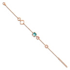 Multicolor Crystal Bracelet in Rose Gold-Tone Steel, 11.5mm x 7.5" - Sophia Jewelers