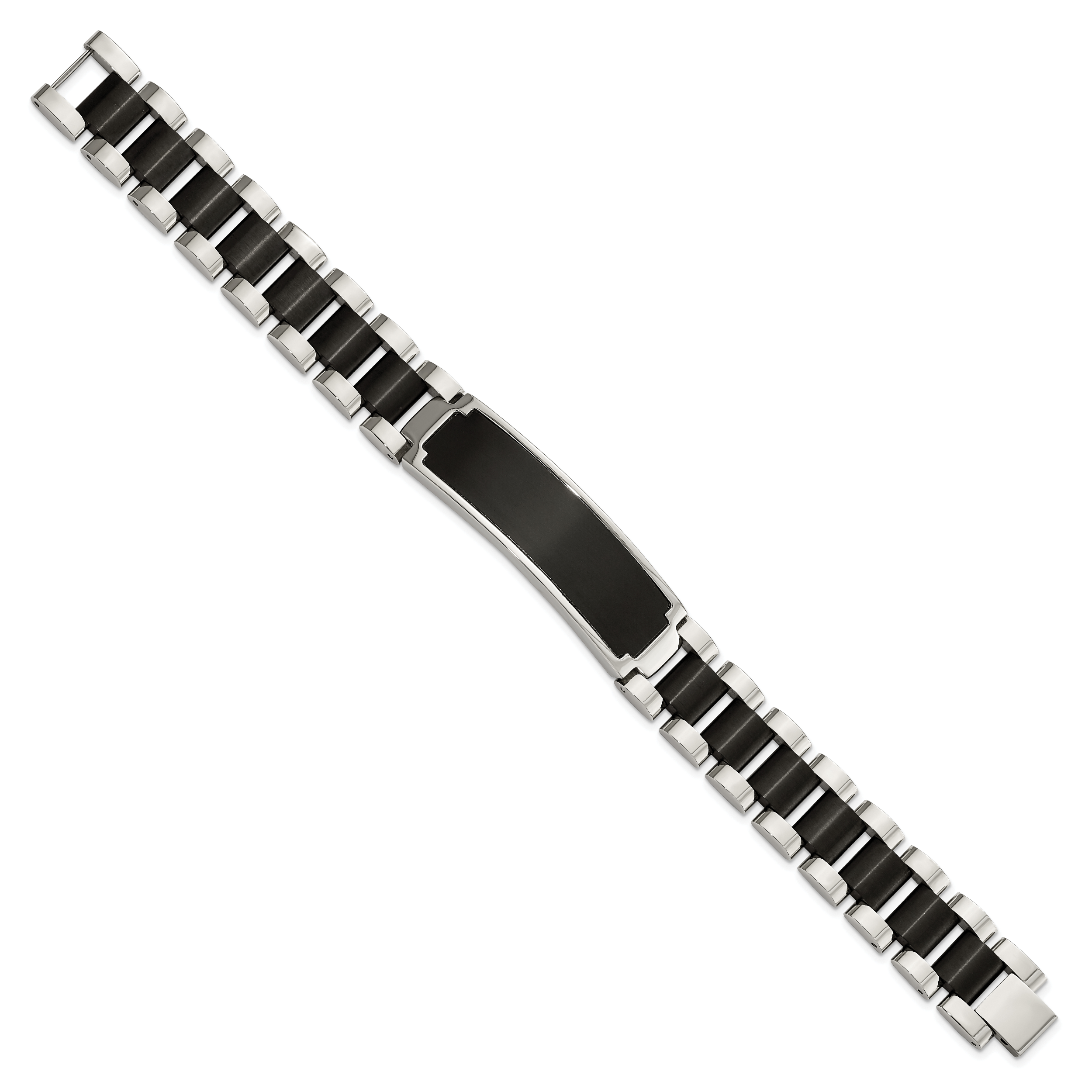 Stainless Steel Brushed and Polished Black IP-plated ID Bracelet for Men Secondary image