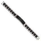 Stainless Steel Brushed and Polished Black IP-plated ID Bracelet for Men