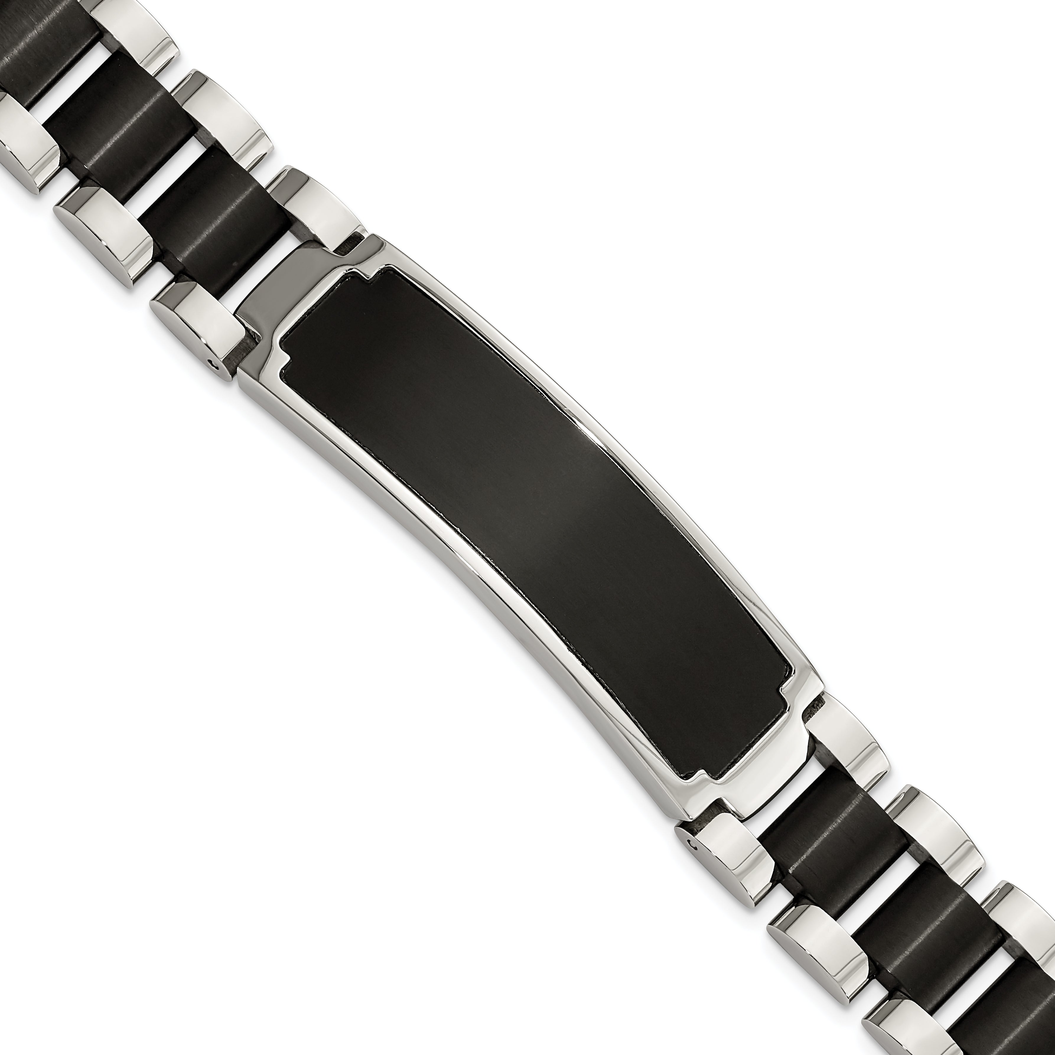 Chisel Stainless Steel Brushed and Polished Black IP-plated 8.5 inch ID Bracelet Main image