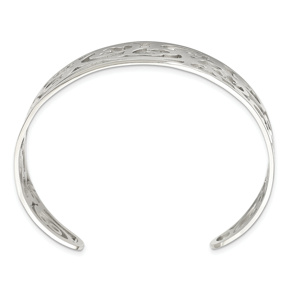 Stainless Steel Polished Fancy Cuff Bracelet for Women