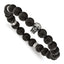 Black Agate & Skull Beaded Stretch Bracelet in Stainless Steel, 10mm - Sophia Jewelers