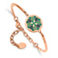 Enamel Flower Bangle in Rose IP-Plated Stainless Steel, 2.5mm - Sophia Jewelers