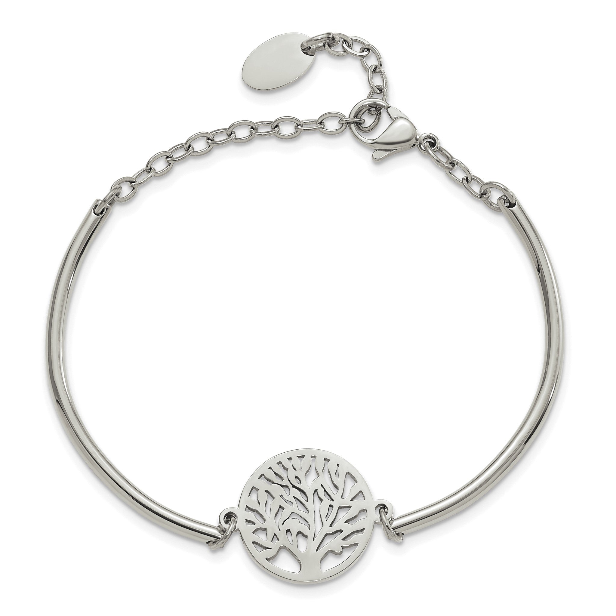 Chisel Stainless Steel Polished Tree with extension Bangle Bracelet for Women Secondary image