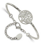 Chisel Stainless Steel Polished Tree with extension Bangle Bracelet for Women - Sophia Jewelers