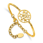 Chisel Stainless Steel Polished Yellow IP-plated Stars Bangle Bracelet with Extension for Women - Sophia Jewelers