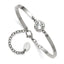 Chisel Stainless Steel Polished with Crystal 6.5 inch Bangle Bracelet with 2 inch Extension