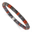 Spectrolite & Red Stone Stretch Bracelet in Stainless Steel, 6.5mm - Sophia Jewelers