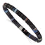 Blue Sediment & Black Agate Beaded Bracelet in Stainless Steel, 6.5mm - Sophia Jewelers