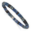 Blue Sediment & Black Agate Beaded Bracelet in Stainless Steel, 6mm - Sophia Jewelers