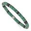Green Sediment & Black Agate Beaded Bracelet in Stainless Steel, 6mm - Sophia Jewelers