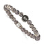Buddha Grey Map Stone Beaded Stretch Bracelet in Stainless Steel, 6mm - Sophia Jewelers