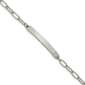 Paperclip Link Bracelet in Stainless Steel, 4mm x 6.5 in - Sophia Jewelers