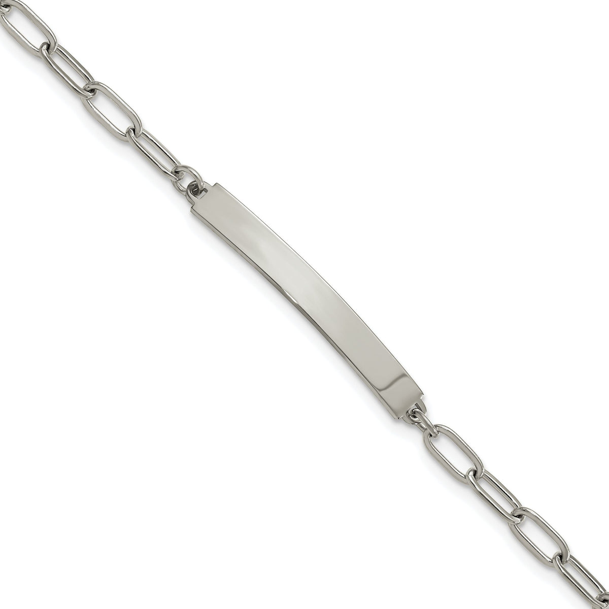 Paperclip Link Bracelet in Stainless Steel, 4mm x 6.5 in - Sophia Jewelers