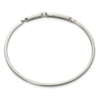Polished Crystal Stainless Steel Bangle Bracelet 2mm