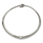 Polished Crystal Stainless Steel Bangle Bracelet 3mm
