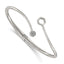 Polished Crystal Stainless Steel Bangle Bracelet 3mm